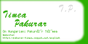 timea pakurar business card